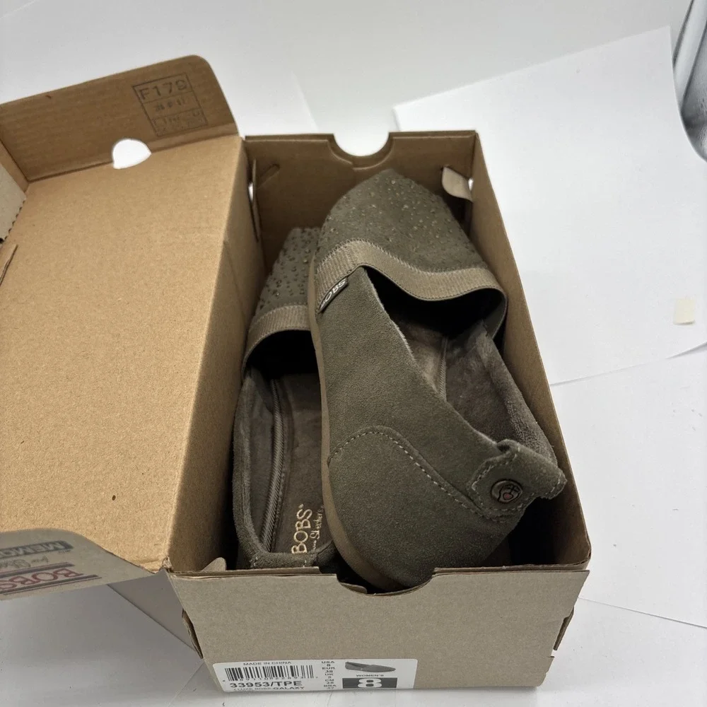 Bobs Skechers Dark Olive Galaxy Flats Size 8 Womens